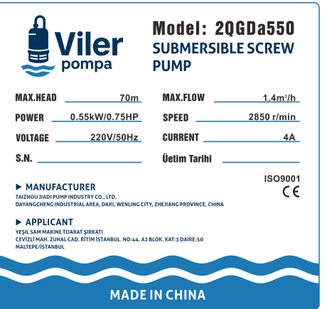 2 inç Helezoni (Vidalı) Dalgıç Pompa (2QGD Serisi) - 2